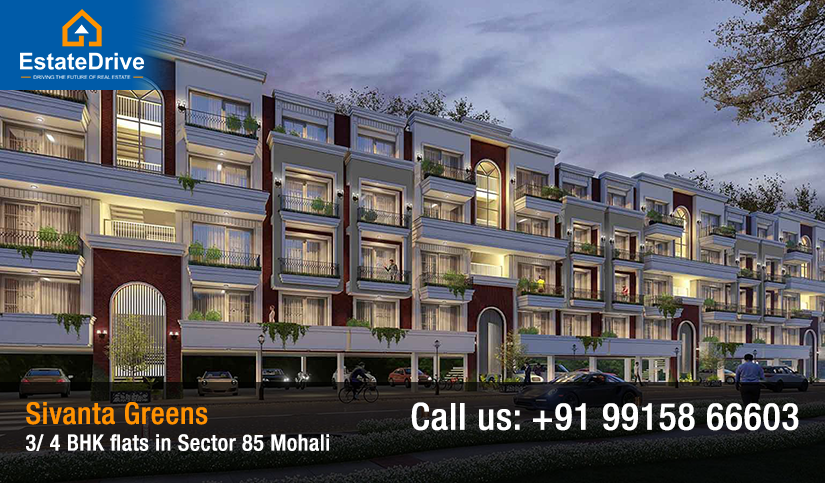 3 / 4 BHK flats in Sivanta Greens Sector 85 Mohali 