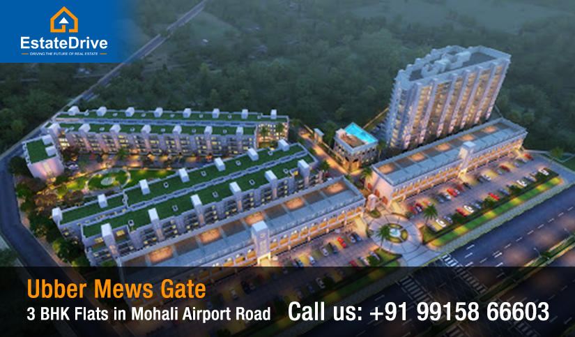 3 BHK Flats in Mohali Airport Road, Ubber Mews Gate