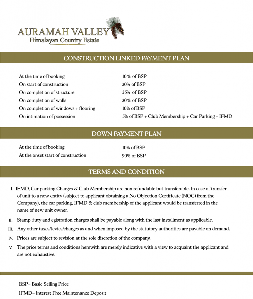 Auramah Valley Shimla Payment Plan