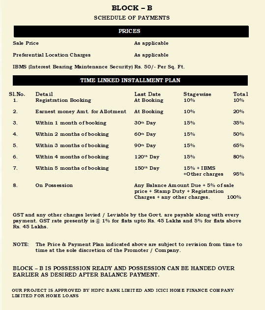 Payment Plan for The Woods Barog