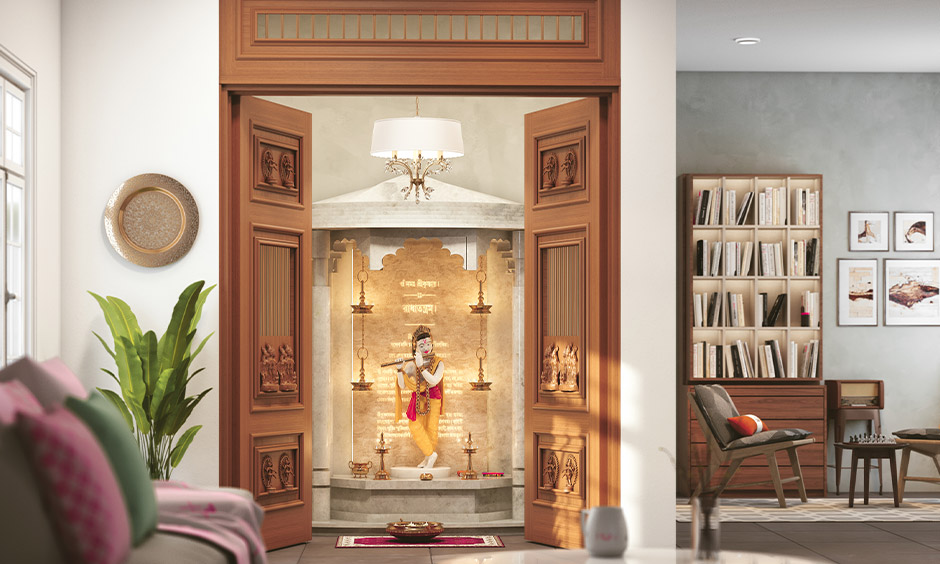 Pooja Room Door Designs for Indian Homes 2023 - Decorpot Home Interiors
